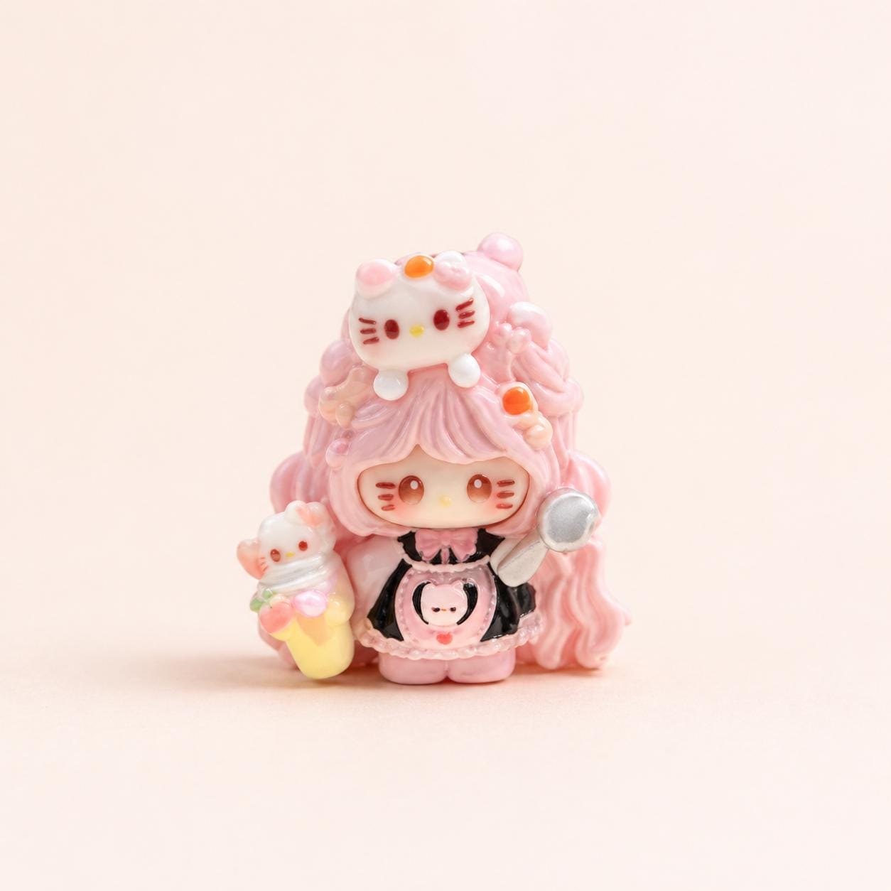 Resin Ice Cream Cat Charms, Kawaii Flatbacks for Decoden Phone Cases, DIY Crafts