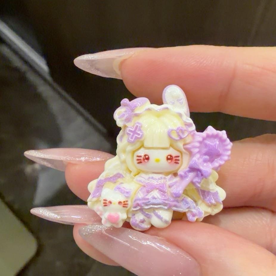 Hasen-Katzen-Anhänger aus Kunstharz, Kawaii Flatbacks für Decoden Handyhüllen, DIY Bastelarbeiten