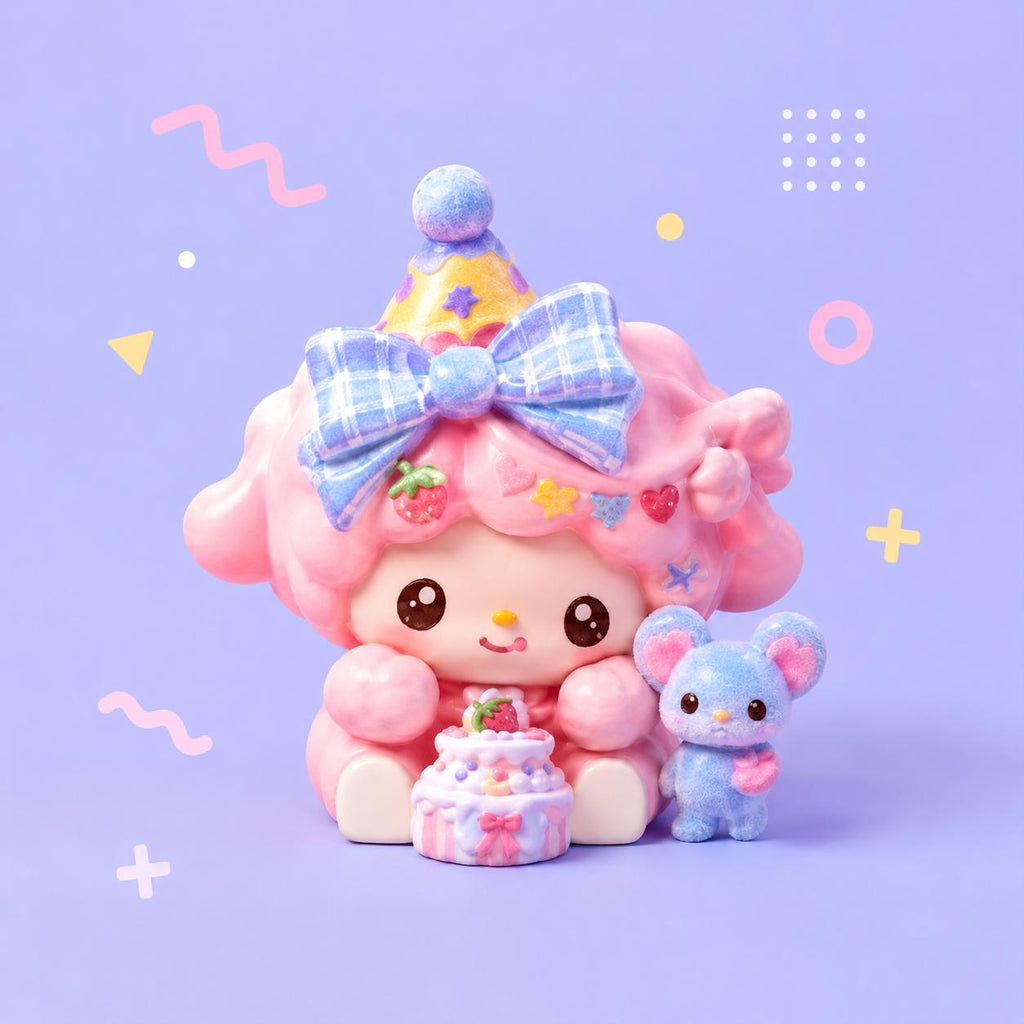 33-24mm Pastell Kawaii Geburtstag Lamm Party Stil und Cabochons, Charakter Harz Anhänger für Decoden, Handyhüllen & Schlüsselanhänger Bastelarbeiten