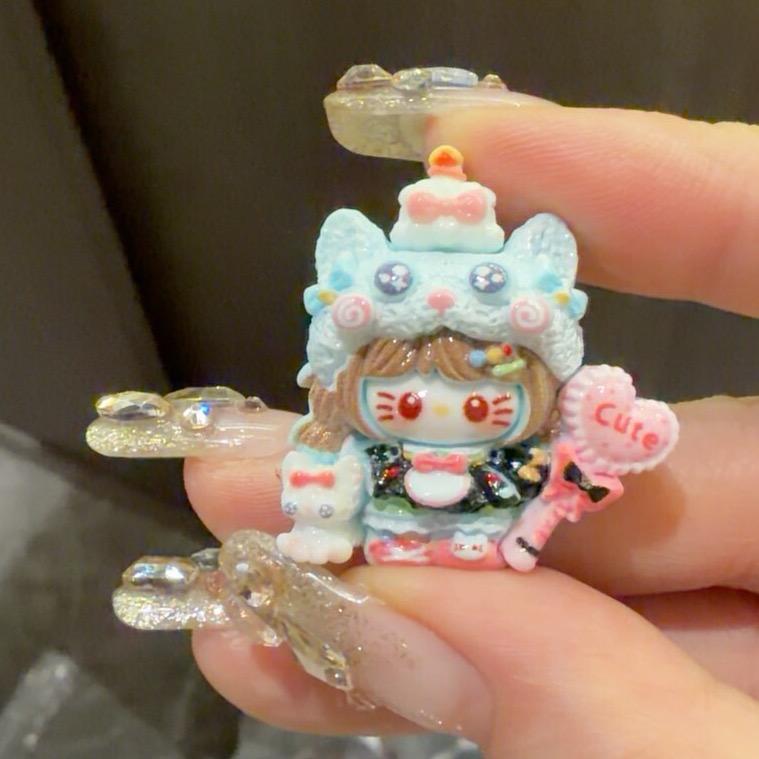 Harz Herz Zauberstab Katzen Charms, Kawaii Flatbacks für Decoden Handyhüllen, DIY Basteln