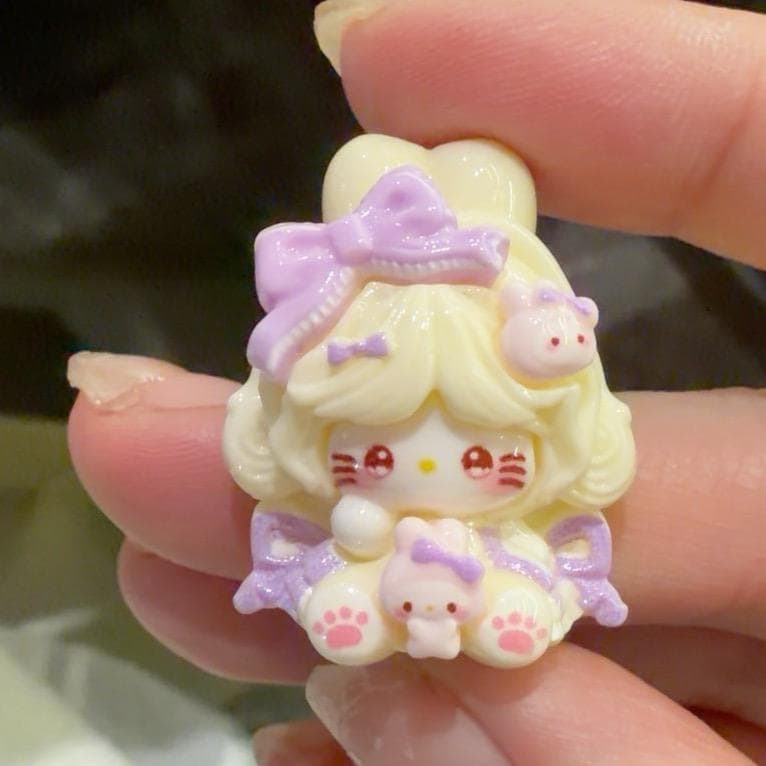 Harz Hasen Band Katze Charms, Kawaii Flatbacks für Decoden Handyhüllen, DIY Basteleien