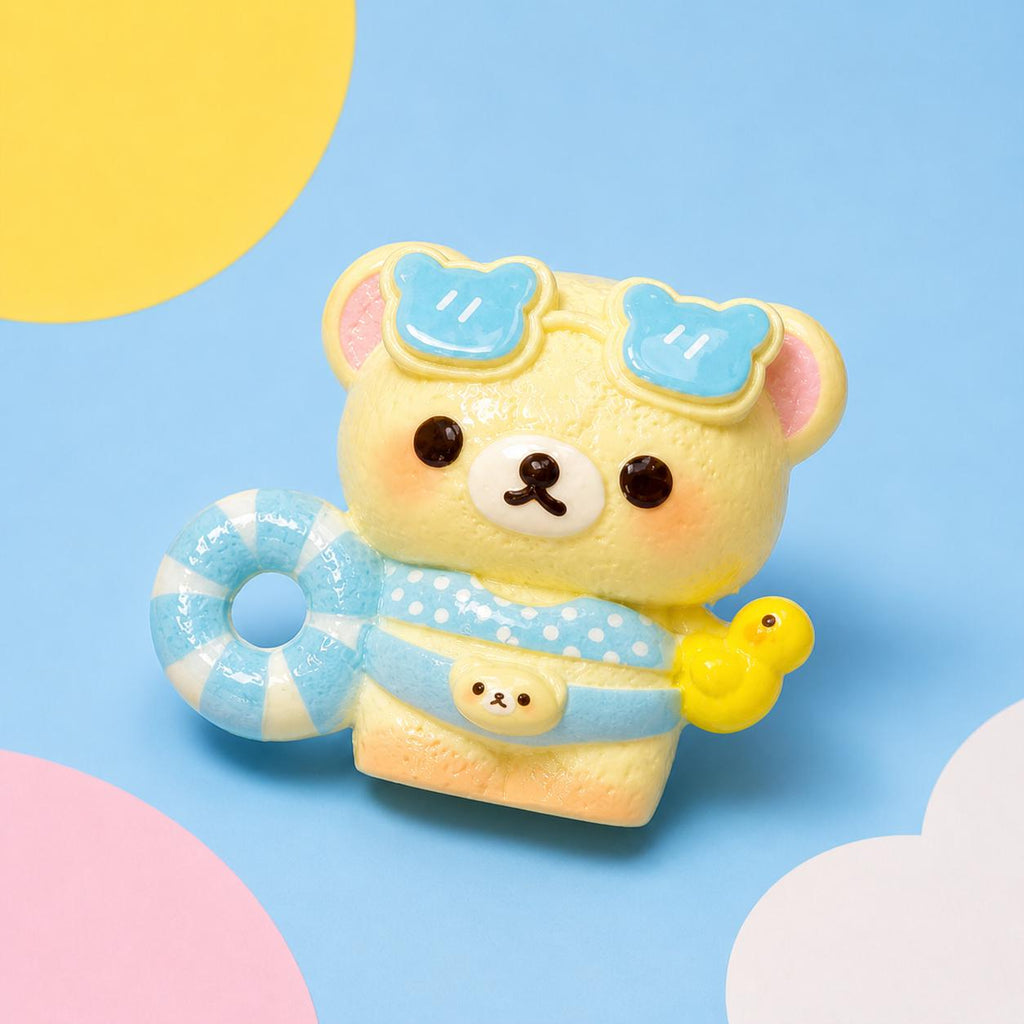 Schwimmender Bär Harzperlen, Kawaii Fokusperlen für Perlenstifte, Schlüsselanhänger & Handyriemen