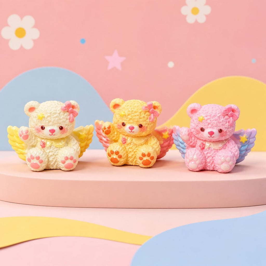 Kawaii Engelbären-Harzperlen für Perlenstifte, Schlüsselanhänger & Handyketten