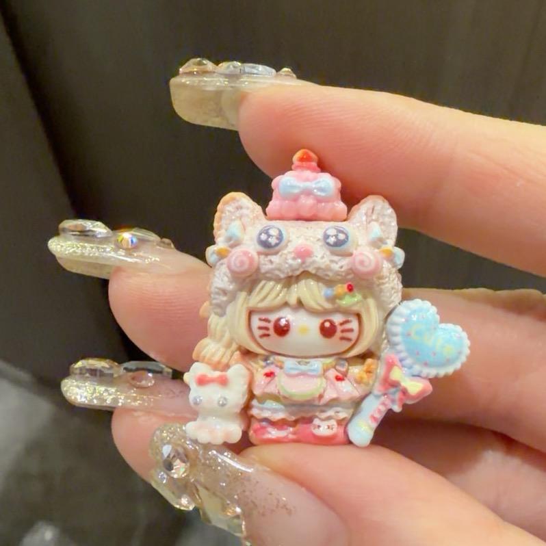 Harz Herz Zauberstab Katzen Charms, Kawaii Flatbacks für Decoden Handyhüllen, DIY Basteln