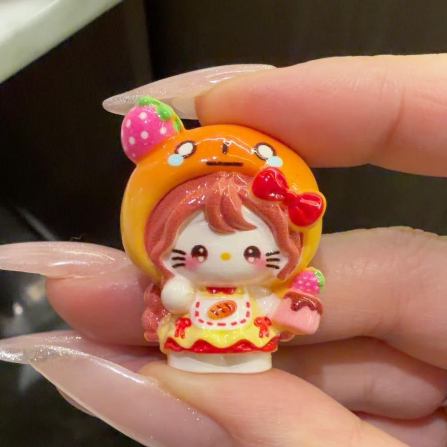 32-35mm Toast Katze Stil, Harzperlen, Kawaii Cartoon Charms für Decoden Handyhüllen, DIY Stifte & Handybänder