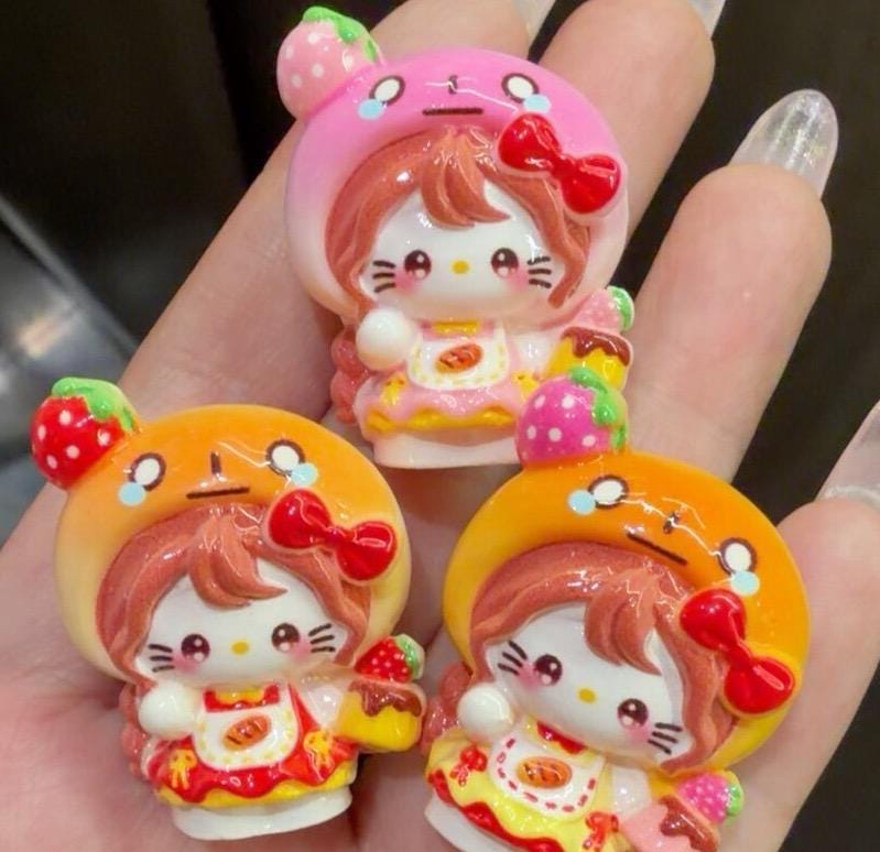 32-35mm Toast Katze Stil, Harzperlen, Kawaii Cartoon Charms für Decoden Handyhüllen, DIY Stifte & Handybänder