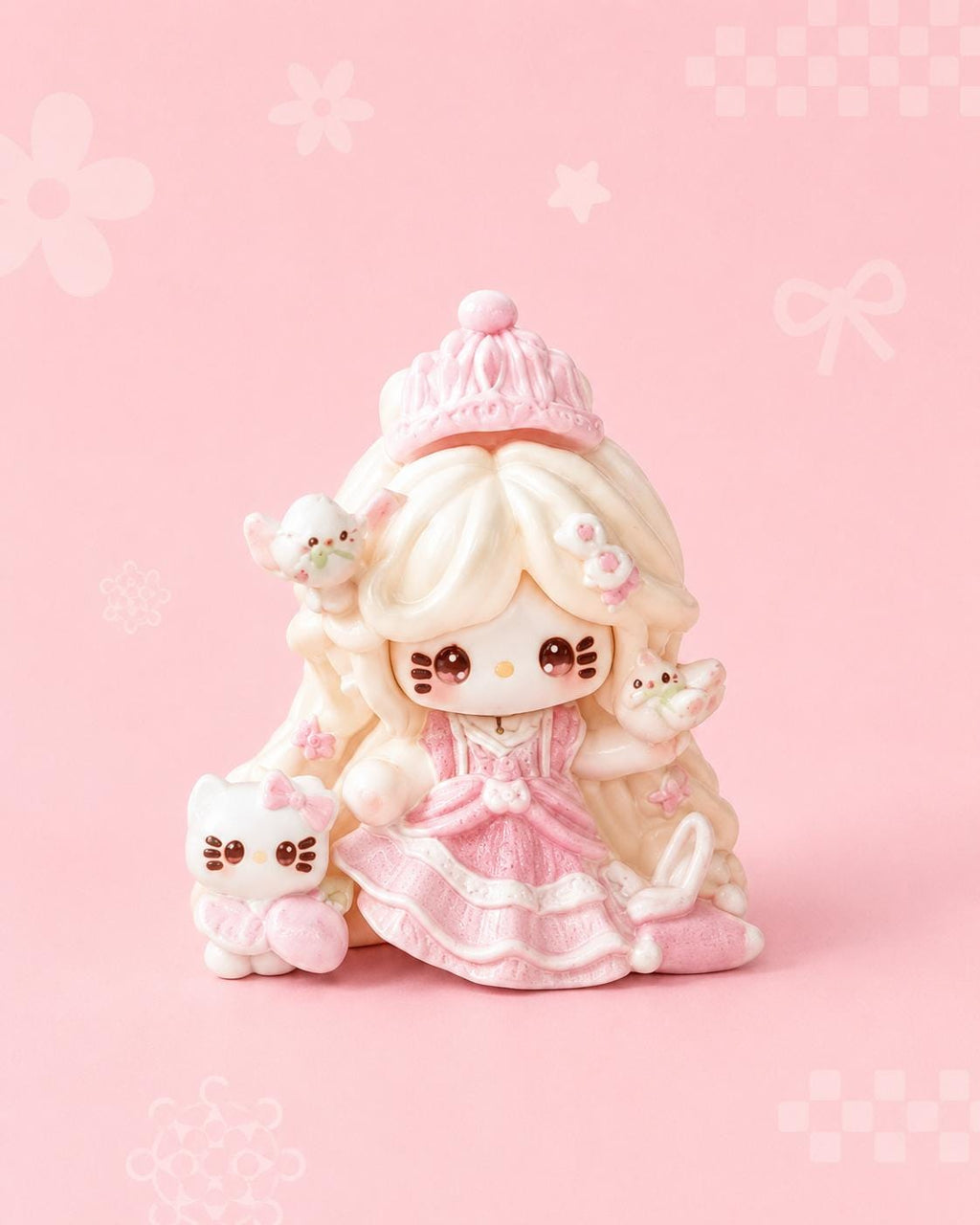 Pastell Prinzessin Katze Harz Cabochons, Kawaii Flatbacks für Decoden Handyhüllen, DIY Basteln