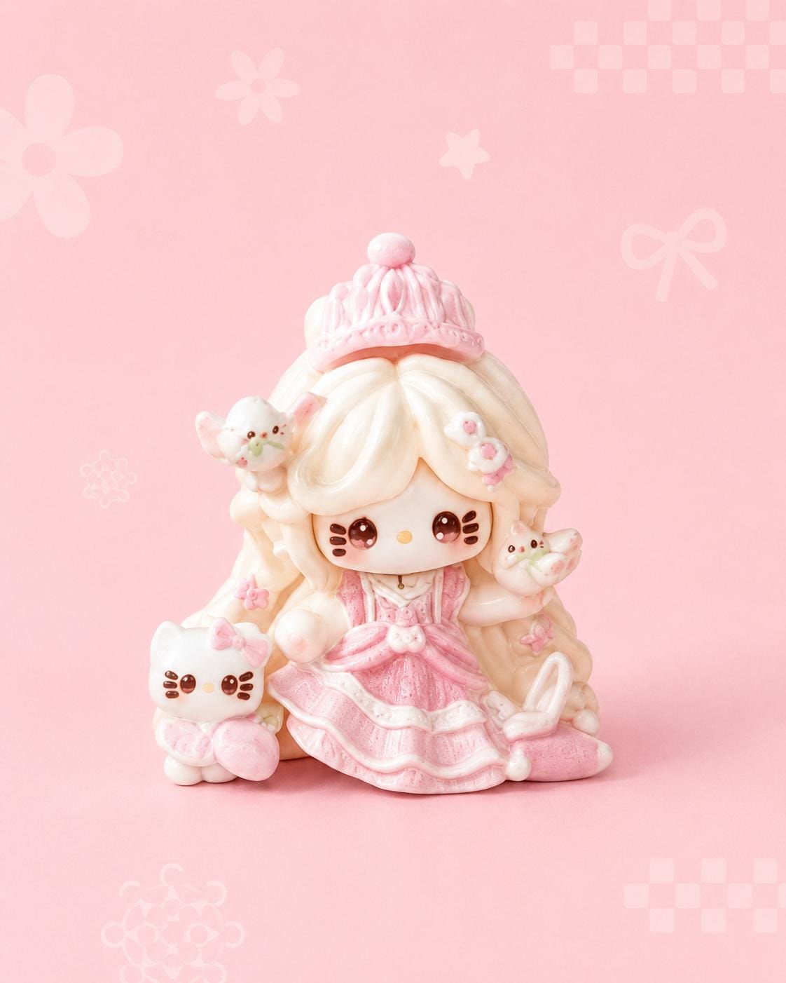 Pastell Prinzessin Katze Harz Cabochons, Kawaii Flatbacks für Decoden Handyhüllen, DIY Basteln