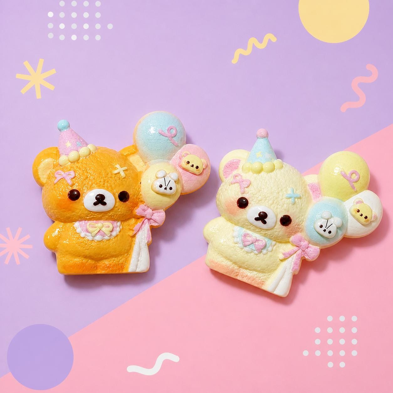 32-35mm Ballon-Bär-Harzperlen, Kawaii Cartoon Charms für Decoden Handyhüllen, DIY Stifte & Handyketten
