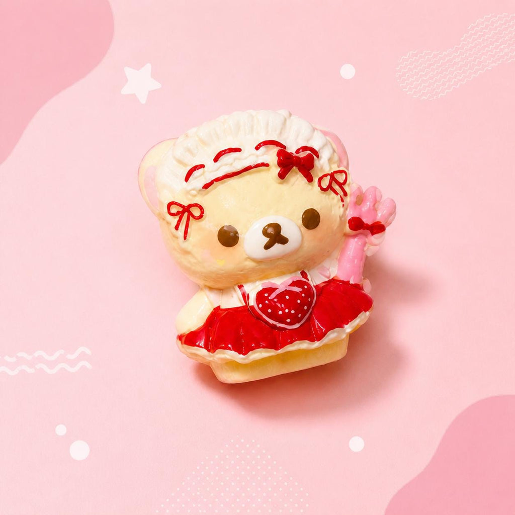 Bäckerbär Harzperlen, Kawaii Fokusperlen für Perlenstifte, Schlüsselanhänger & Handyriemen