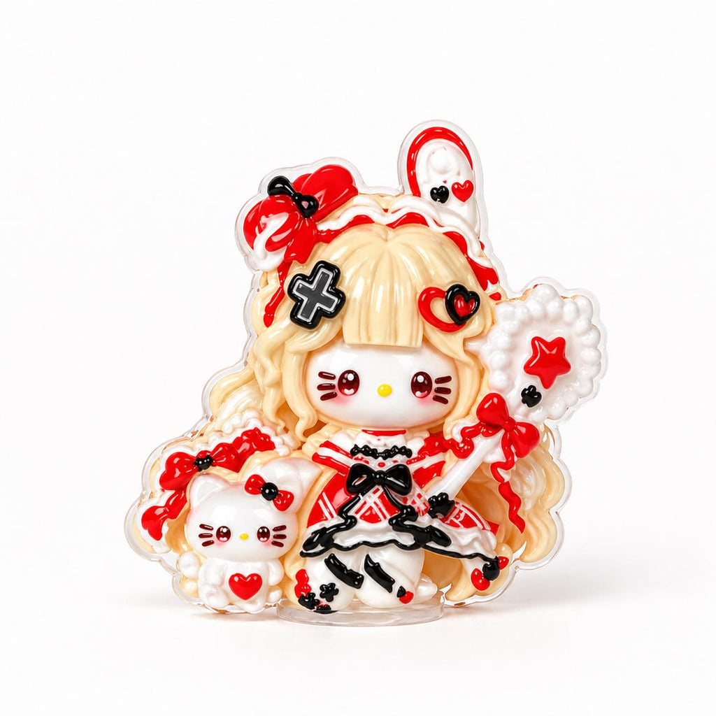Hasen-Katzen-Anhänger aus Kunstharz, Kawaii Flatbacks für Decoden Handyhüllen, DIY Bastelarbeiten