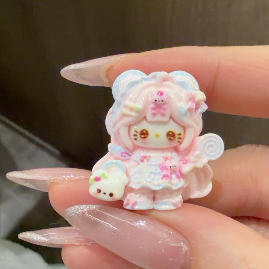 Harz Bonbon Bär Katze Anhänger, Kawaii Flatbacks für Decoden Handyhüllen, DIY Basteln