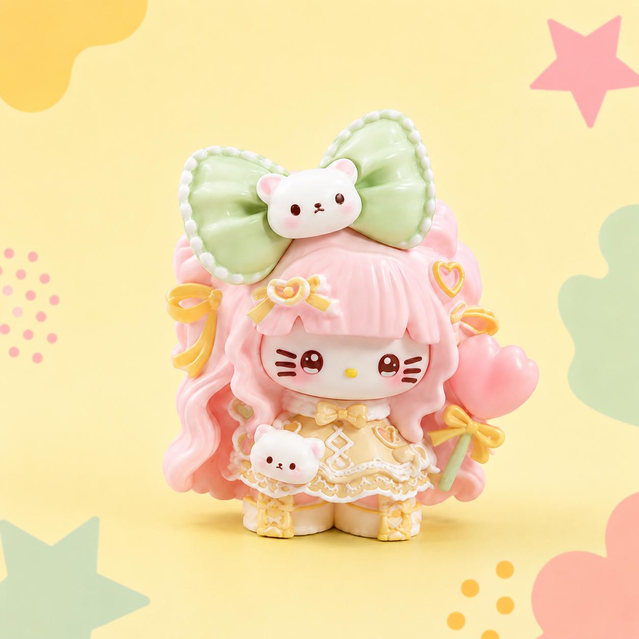 32mm Harz-Bonbon-Ballonkatzen-Anhänger, Kawaii Flatbacks für Decoden Handyhüllen, DIY-Bastelarbeiten