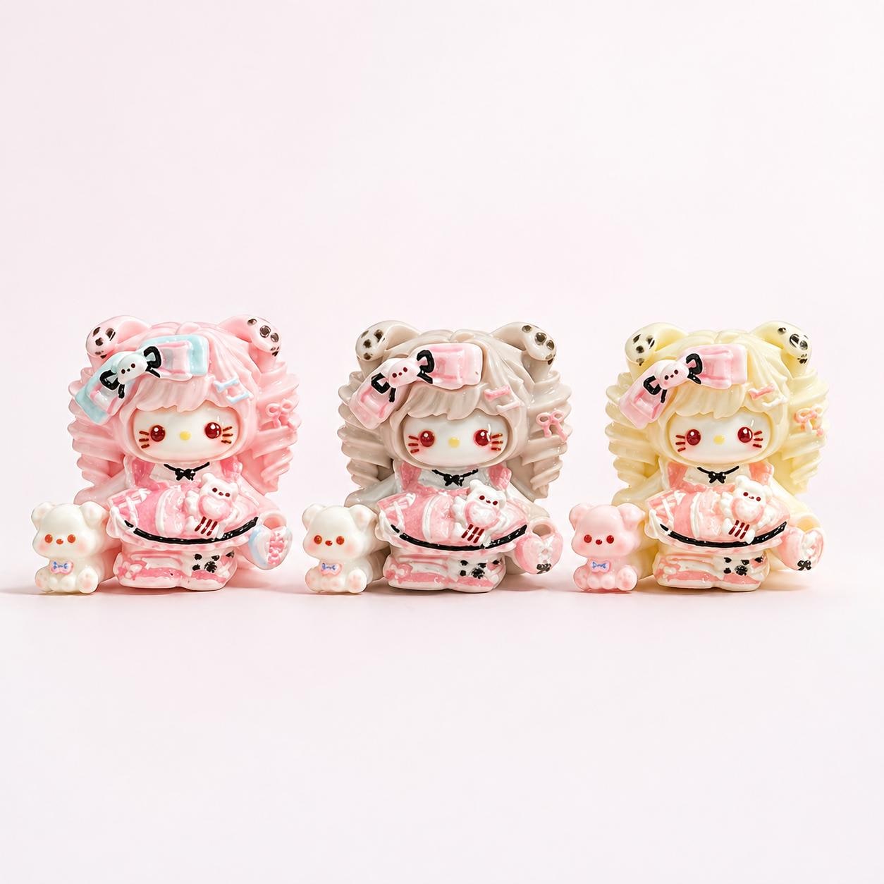 Resin Dalmatian Cat Charms, Kawaii Flatbacks for Decoden Phone Cases, DIY Crafts