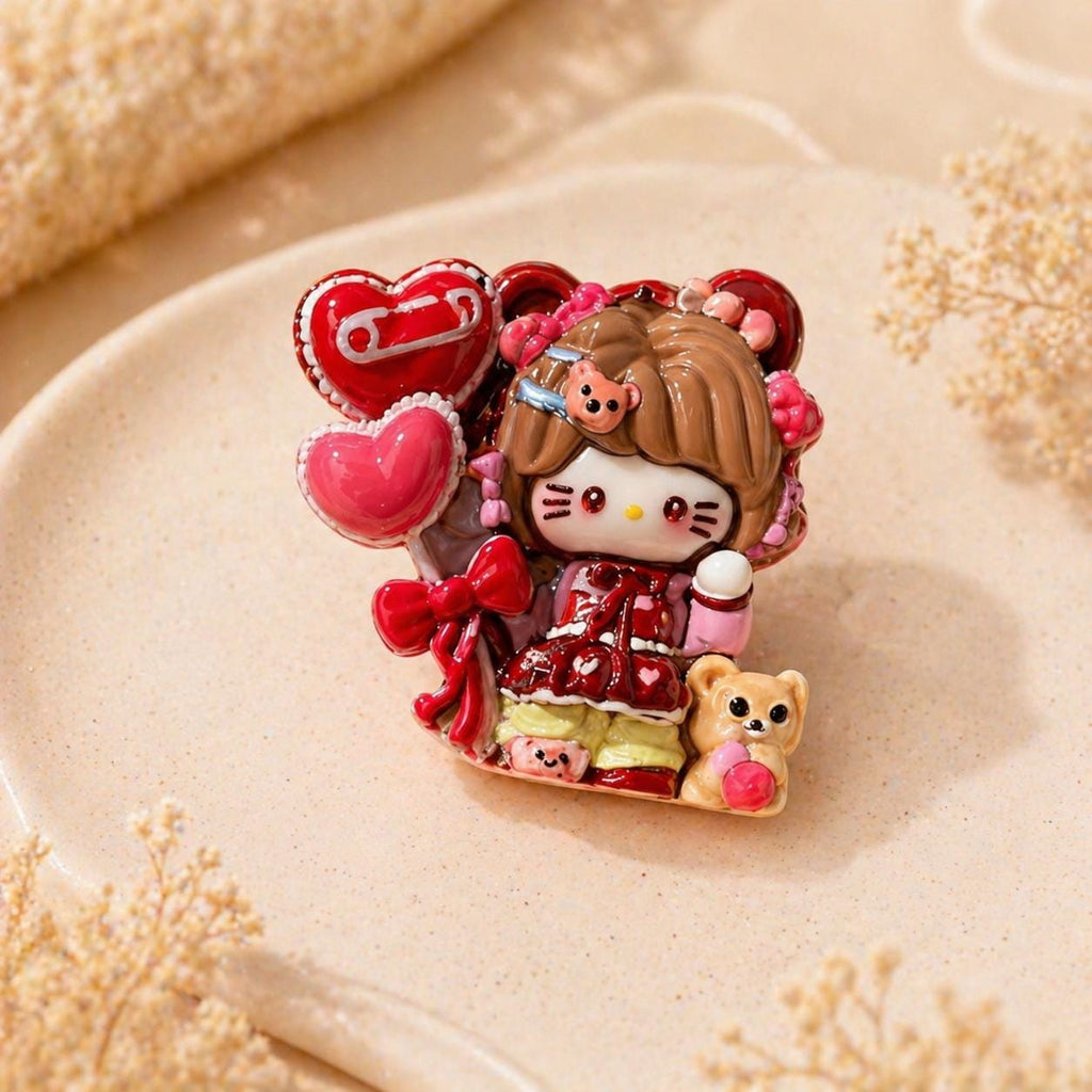 Harz-Herzballon-Katzenanhänger, Kawaii Flatbacks für Decoden-Handyhüllen, DIY-Bastelarbeiten