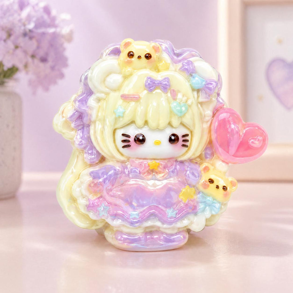 Harz-Herz-Ballon-Bären-Katzen-Anhänger, Kawaii-Flatbacks, Decoden-Handyhüllen, DIY-Basteleien