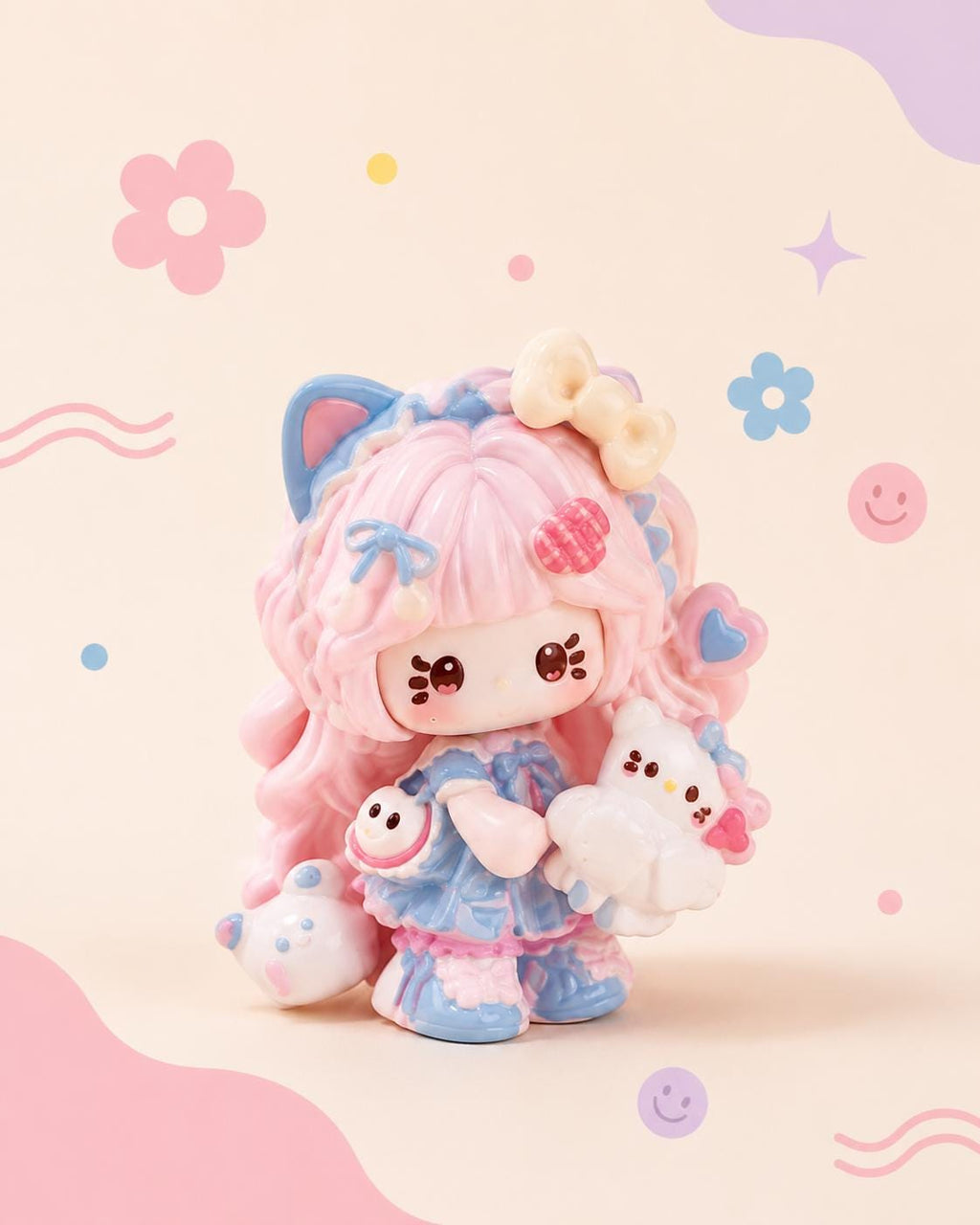 Pastell Bär Geschenk Katze Resin Cabochons, Kawaii Flatbacks für Decoden Handyhüllen, DIY Basteln