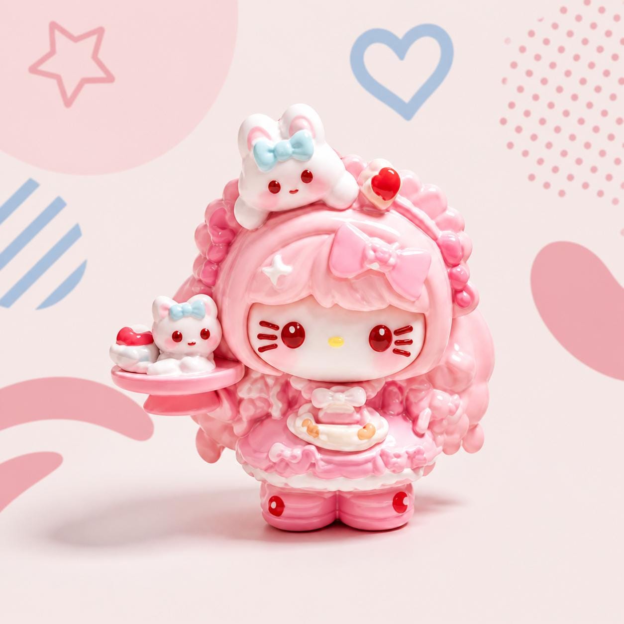 Baker Cat 32mm Flatback Harz-Charms, Kawaii Cartoon-Charms für Decoden Handyhüllen, DIY Stifte & Handyketten