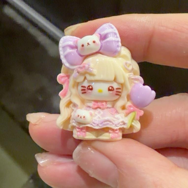 32mm Harz-Bonbon-Ballonkatzen-Anhänger, Kawaii Flatbacks für Decoden Handyhüllen, DIY-Bastelarbeiten