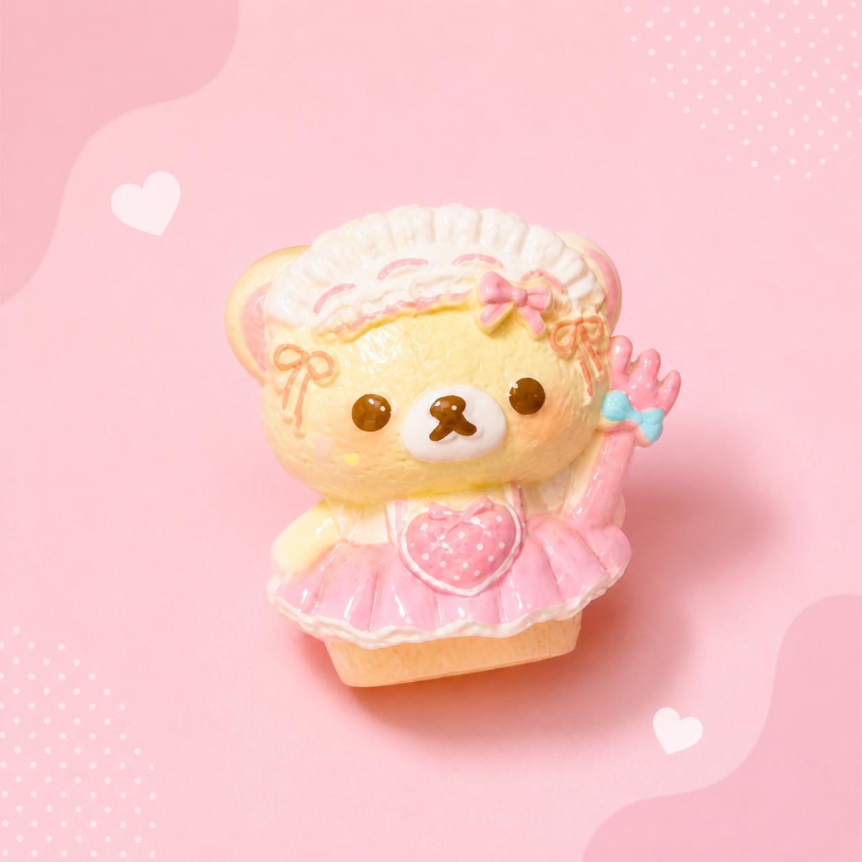 Bäckerbär Harzperlen, Kawaii Fokusperlen für Perlenstifte, Schlüsselanhänger & Handyriemen
