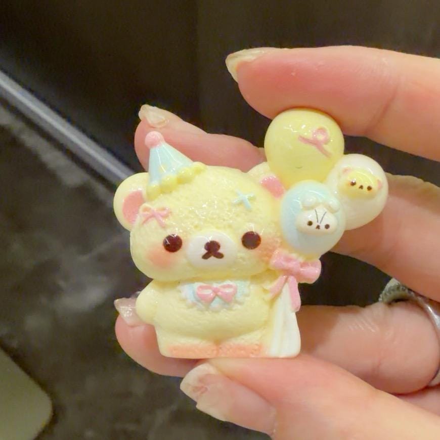 32-35mm Ballon-Bär-Harzperlen, Kawaii Cartoon Charms für Decoden Handyhüllen, DIY Stifte & Handyketten