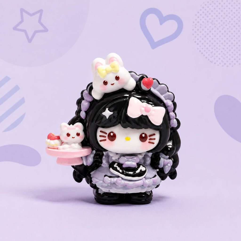 Baker Cat 32mm Flatback Harz-Charms, Kawaii Cartoon-Charms für Decoden Handyhüllen, DIY Stifte & Handyketten