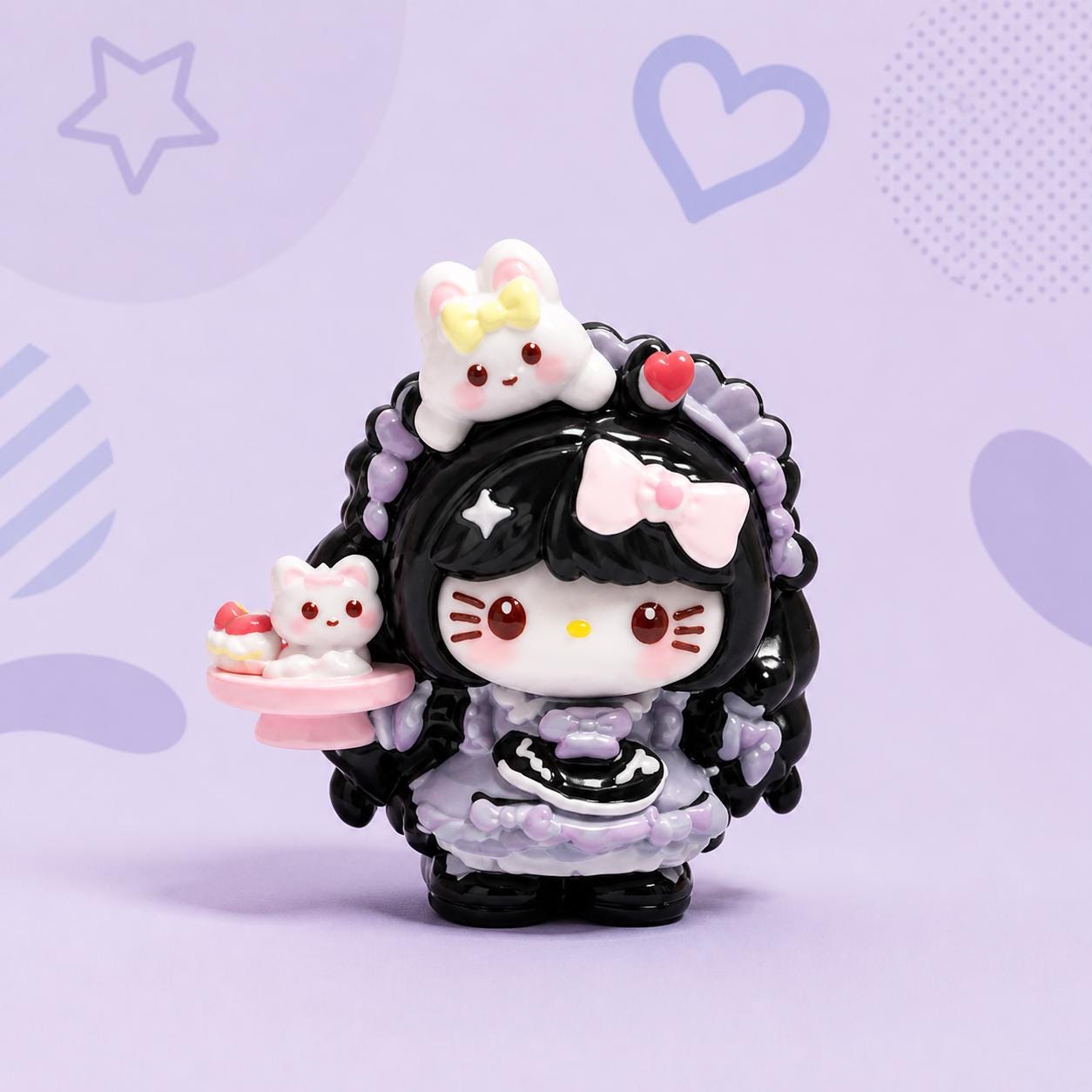 Baker Cat 32mm Flatback Harz-Charms, Kawaii Cartoon-Charms für Decoden Handyhüllen, DIY Stifte & Handyketten