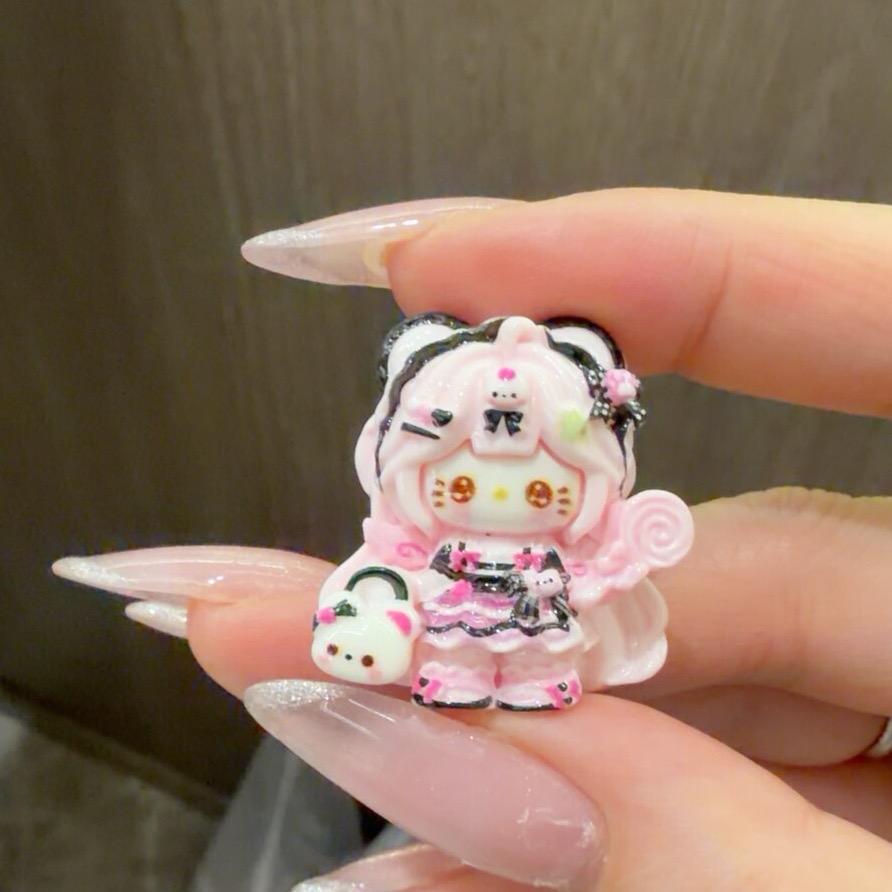 Harz Bonbon Bär Katze Anhänger, Kawaii Flatbacks für Decoden Handyhüllen, DIY Basteln