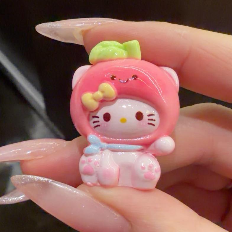32-25mm Pastell Kawaii Pfirsichkatzen-Stil und Cabochons, Charakter-Harz-Anhänger für Decoden, Handyhüllen & Schlüsselanhänger-Basteleien