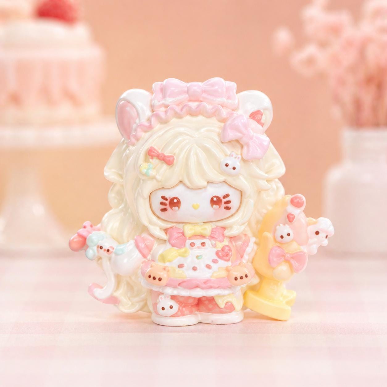 Harz Erdbeer Katzen Anhänger, Kawaii Flatbacks für Decoden Handyhüllen, DIY Basteleien