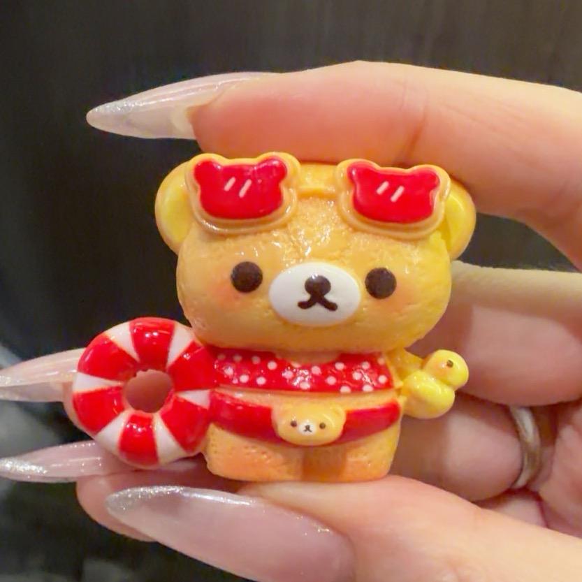Schwimmender Bär Harzperlen, Kawaii Fokusperlen für Perlenstifte, Schlüsselanhänger & Handyriemen