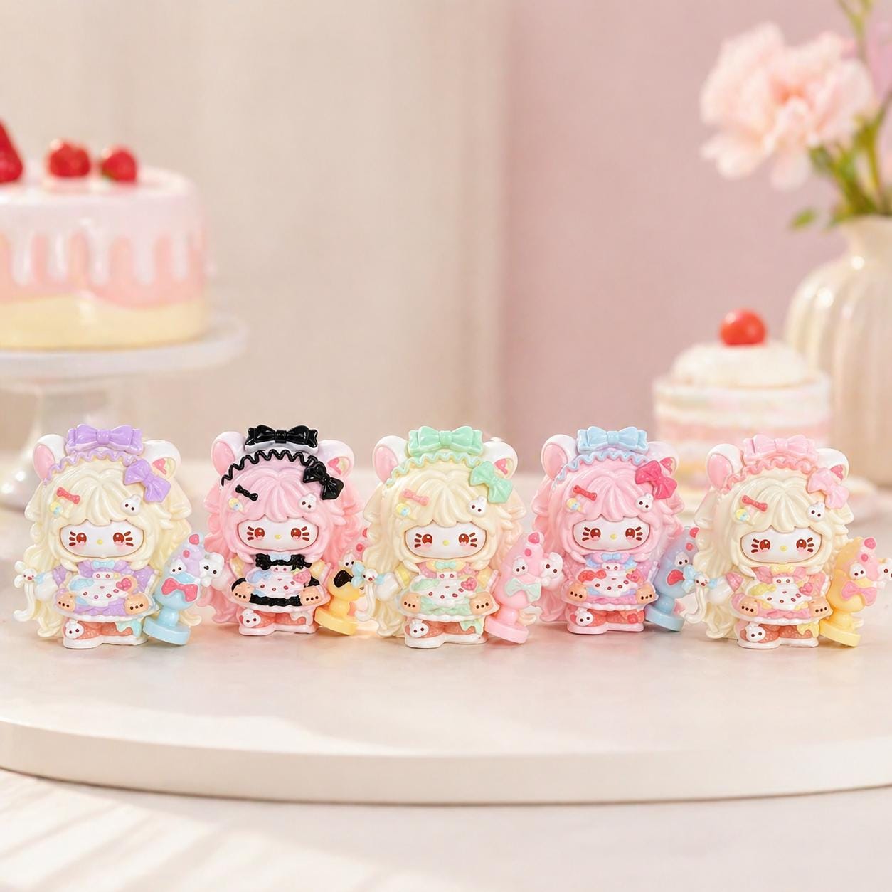 Resin Strawberry Cat Charms, Kawaii Flatbacks for Decoden Phone Cases, DIY Crafts