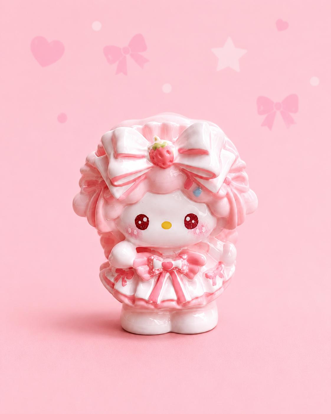 32-35mm Erdbeer-Katzen-Stil, Harzperlen, Kawaii Cartoon Charms für Decoden Handyhüllen, DIY Stifte & Handyriemen