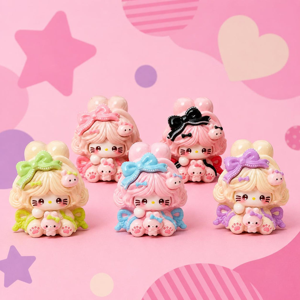 Harz Hasen Band Katze Charms, Kawaii Flatbacks für Decoden Handyhüllen, DIY Basteleien