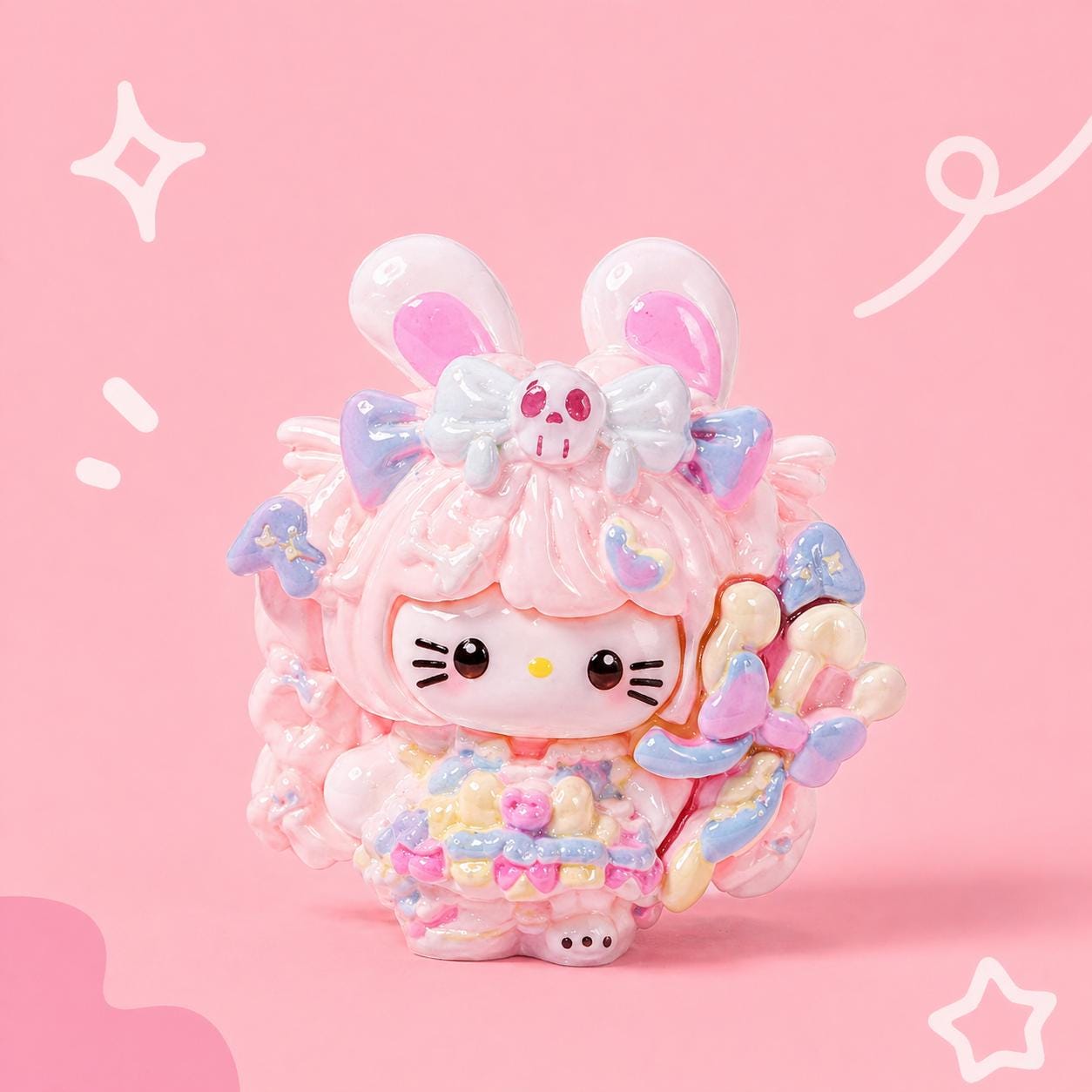 Resin Bunny Cat, Flatback Charms for DIY Phone Cases, Scrapbook & Craft Supplies, 20-100 pcs