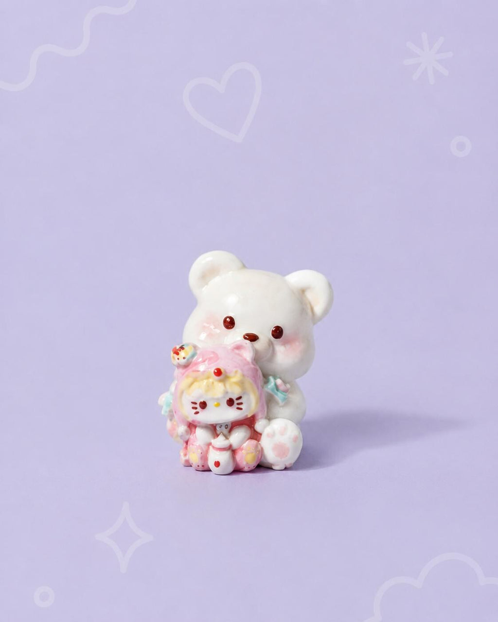 32–35 mm Bärenkatzen-Stil, Harzperlen, Kawaii-Cartoon-Anhänger für Decoden-Handyhüllen, DIY-Stifte & Handyriemen