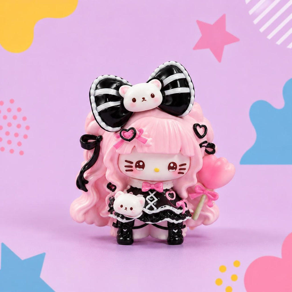 32mm Harz-Bonbon-Ballonkatzen-Anhänger, Kawaii Flatbacks für Decoden Handyhüllen, DIY-Bastelarbeiten