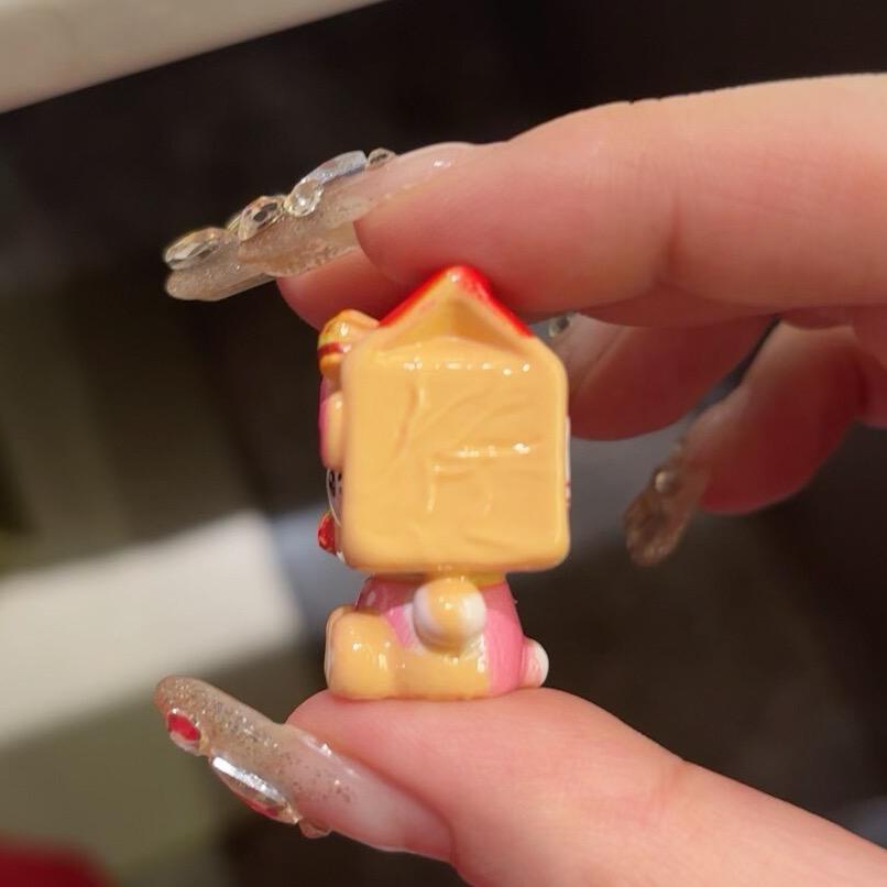 32 mm Pommes frites Harzanhänger, Kawaii Katzenanhänger für Decoden Handyhüllen, Schlüsselanhänger, DIY Stifte & Handyriemen