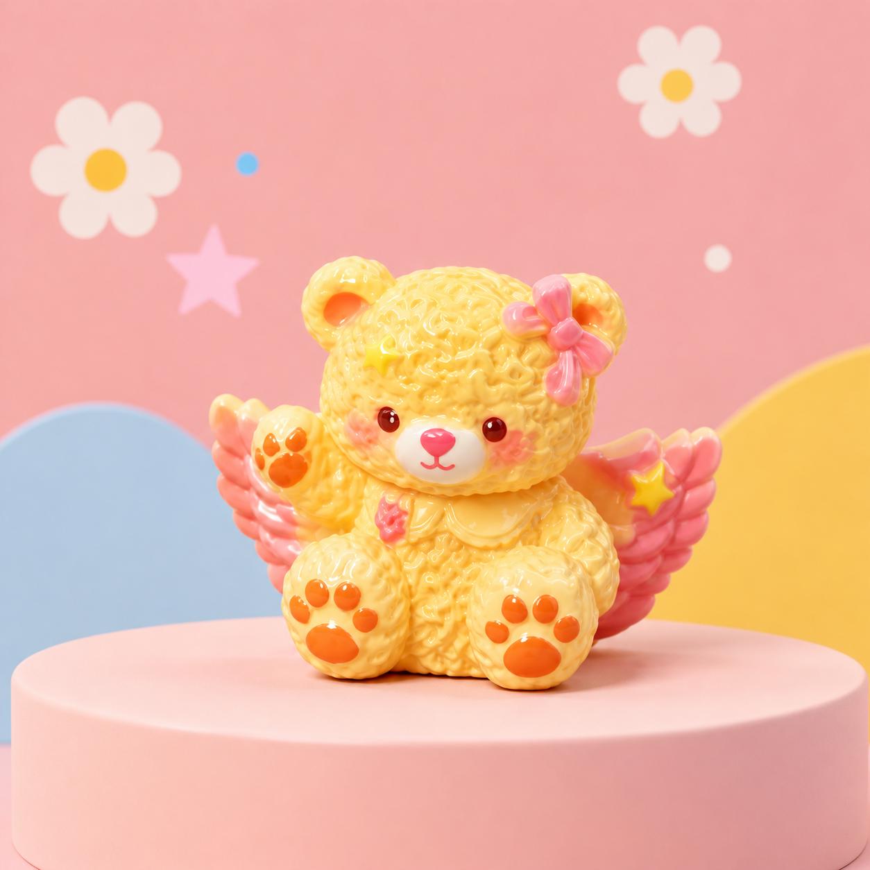 Kawaii Engelbären-Harzperlen für Perlenstifte, Schlüsselanhänger & Handyketten