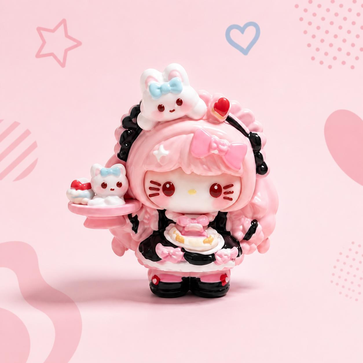 Baker Cat 32mm Flatback Harz-Charms, Kawaii Cartoon-Charms für Decoden Handyhüllen, DIY Stifte & Handyketten