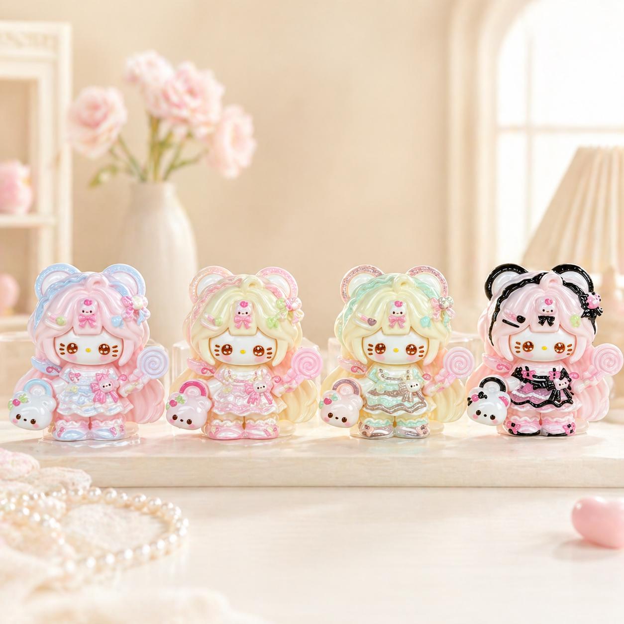 Harz Bonbon Bär Katze Anhänger, Kawaii Flatbacks für Decoden Handyhüllen, DIY Basteln
