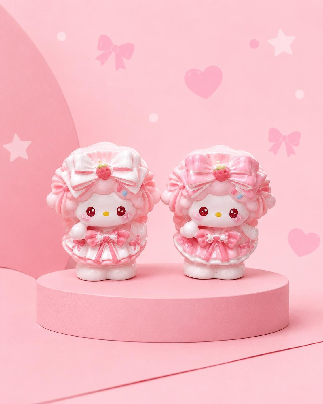 32-35mm Erdbeer-Katzen-Stil, Harzperlen, Kawaii Cartoon Charms für Decoden Handyhüllen, DIY Stifte & Handyriemen