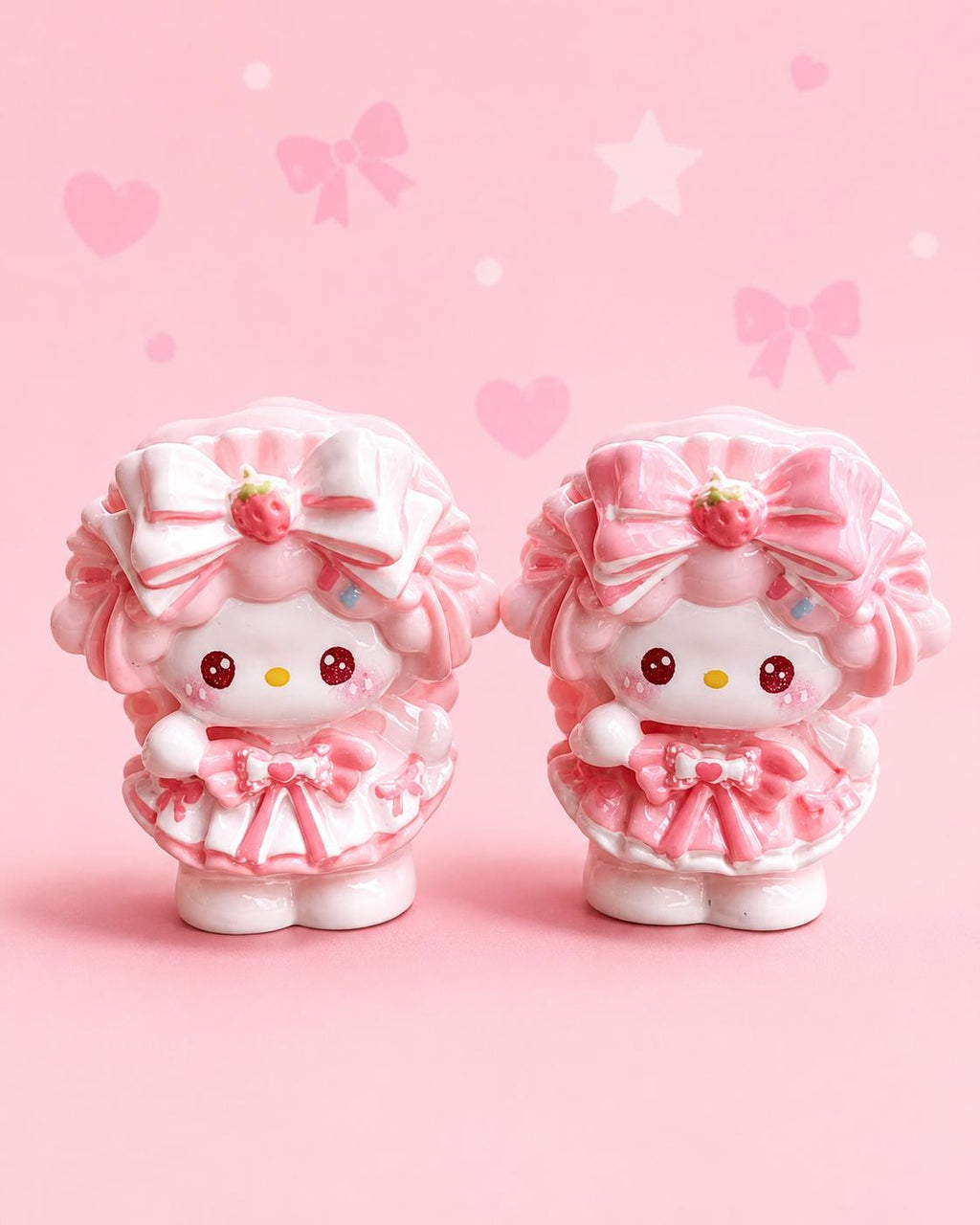 32-35mm Erdbeer-Katzen-Stil, Harzperlen, Kawaii Cartoon Charms für Decoden Handyhüllen, DIY Stifte & Handyriemen