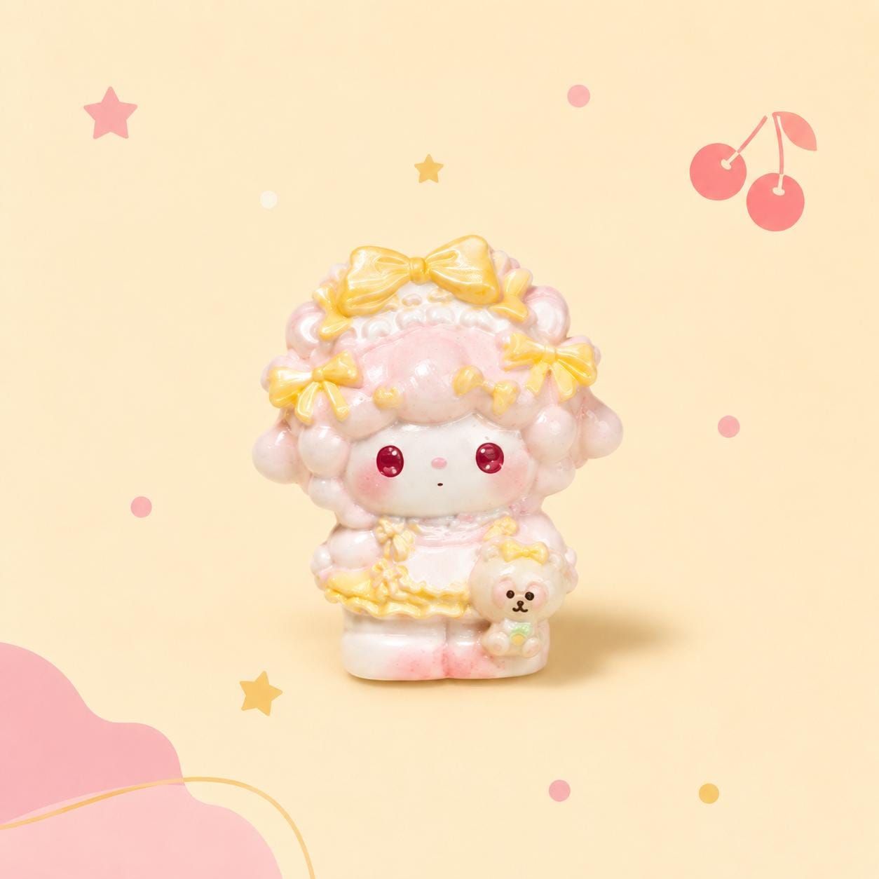34-30mm Pastell Kawaii Lolita-Stil und Cabochons, Harz-Anhänger für Decoden, Handyhüllen & Schlüsselanhänger Bastelarbeiten