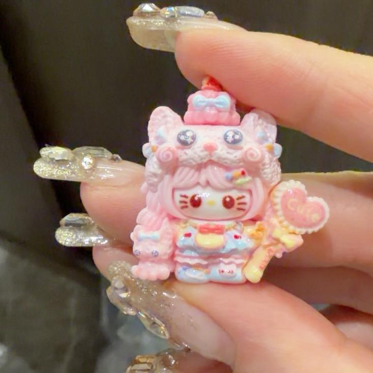 Harz Herz Zauberstab Katzen Charms, Kawaii Flatbacks für Decoden Handyhüllen, DIY Basteln
