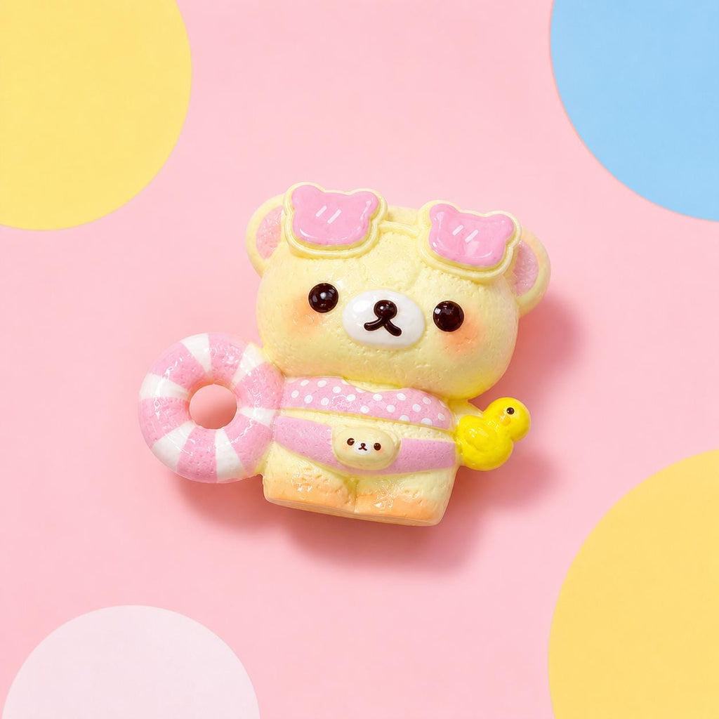Schwimmender Bär Harzperlen, Kawaii Fokusperlen für Perlenstifte, Schlüsselanhänger & Handyriemen