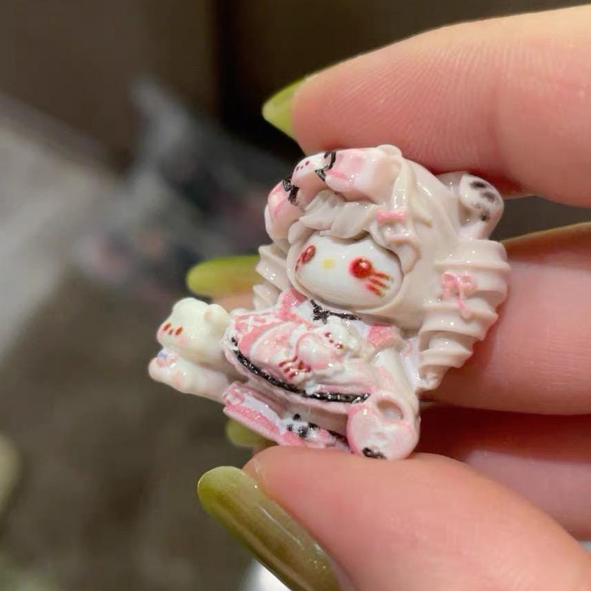 Resin Dalmatian Cat Charms, Kawaii Flatbacks for Decoden Phone Cases, DIY Crafts