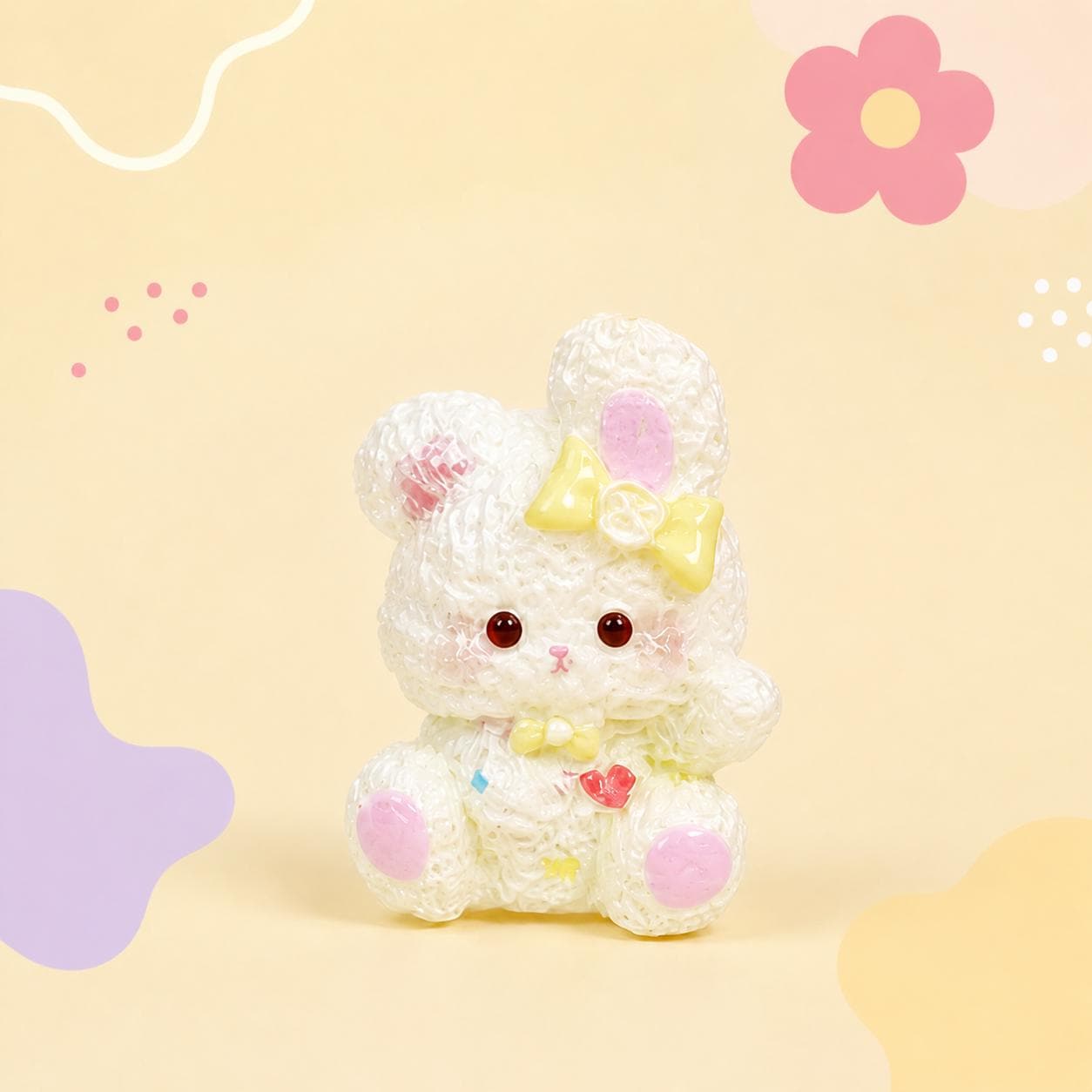 Sweet Bunny Resin Beads, Kawaii Focal Beads for Beaded Pens, Keychains & Phone Straps