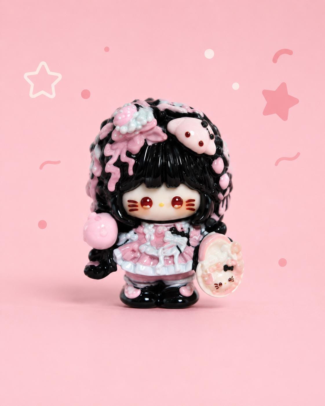 Kawaii Katze Flatback Charms, Resin Cabochons für Decoden Handyhüllen, DIY Bastelset