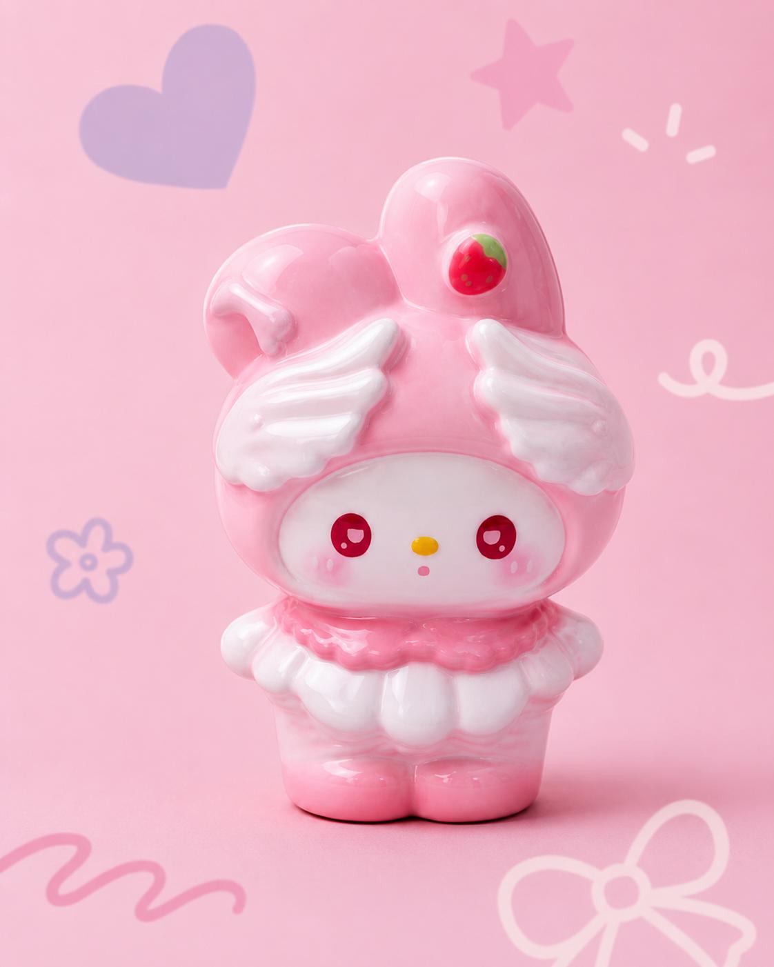 Strawberry Bunny Angel Resin Beads, Kawaii Focal Beads for Beaded Pens, Keychains & Phone Straps